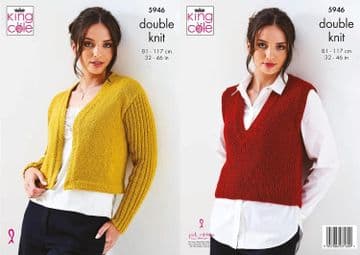 King Cole DK Knitting Pattern - 5946 Jacket & Top