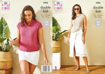 King Cole DK Knitting Pattern - 5986 Summer Tops