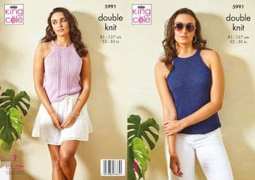 King Cole DK Knitting Pattern - 5991 Summer Tops
