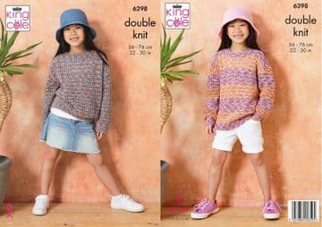 King Cole DK Knitting Pattern - 6298 Children's Sweaters