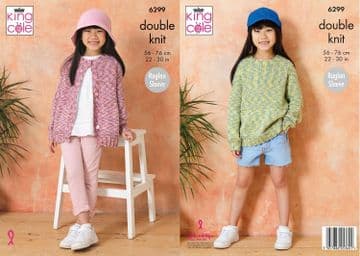King Cole DK Knitting Pattern - 6299 Children's Cardigan & Sweater