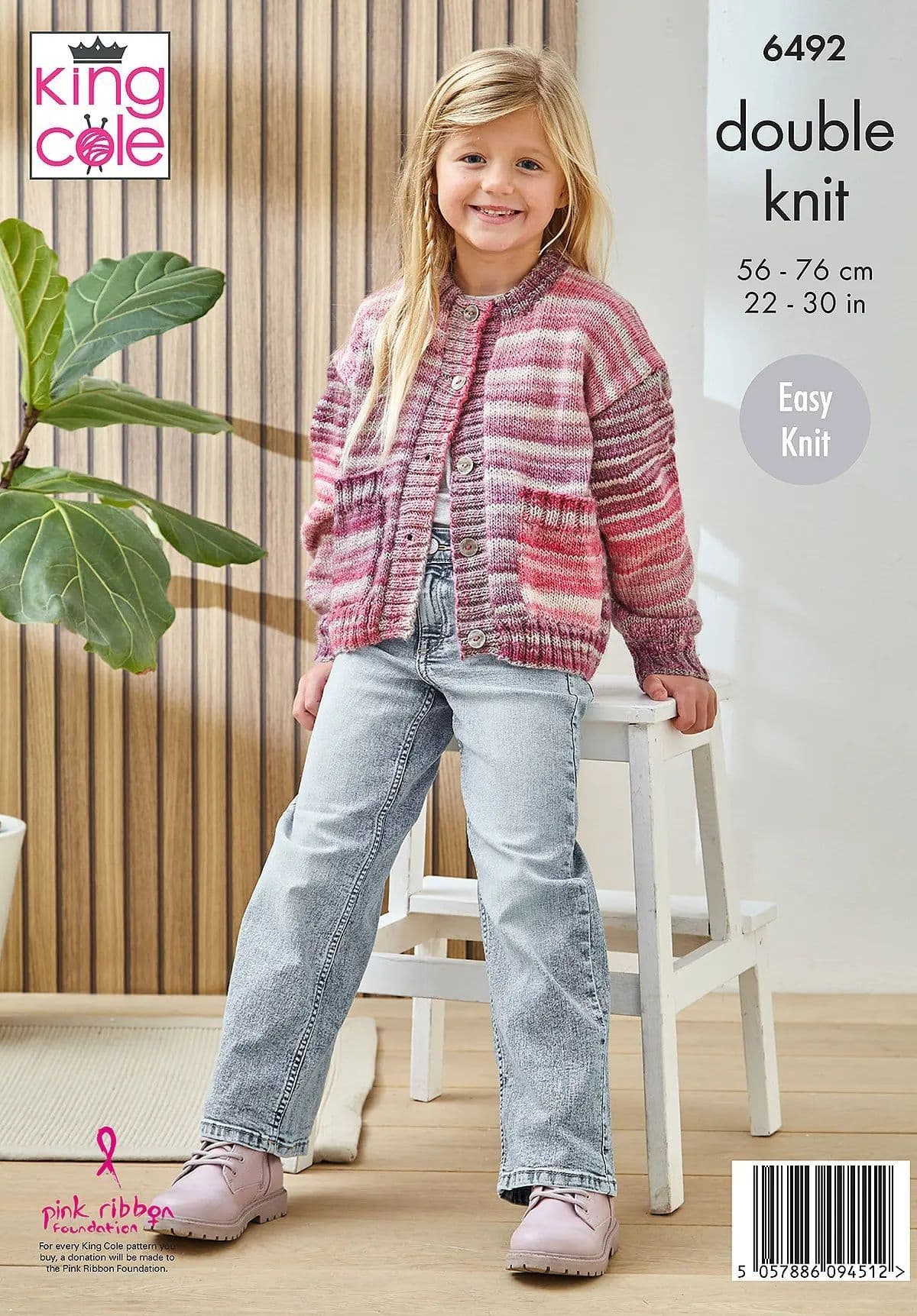 King Cole DK Knitting Pattern - 6492 Children s Cardigans 2 Designs