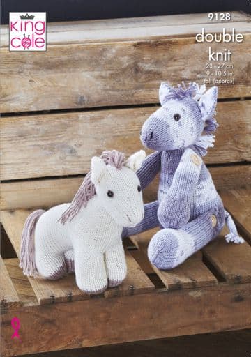 King Cole DK Knitting Pattern - 9128 Toy Ponies