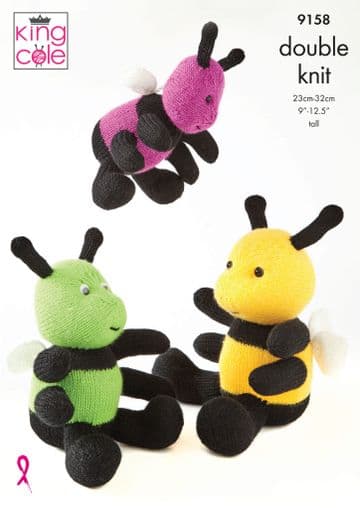 King Cole DK Knitting Pattern - 9158 Bumblebee Toys