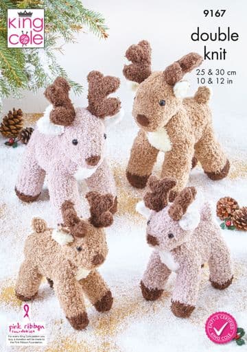 King Cole DK Knitting Pattern - 9167 Reindeers in Truffle