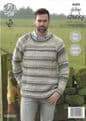 King Cole Drifter Chunky - 4600 Mens Sweaters Knitting Pattern