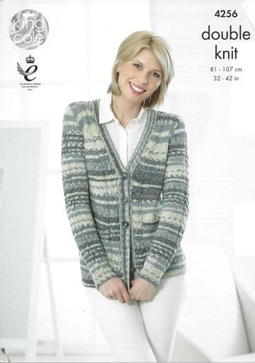 King Cole Drifter DK - 4256 Cardigan & Waistcoat Knitting Pattern