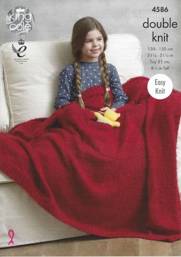 King Cole Embrace DK - 4586 Blankets & Teddy Knitting Knitting Pattern