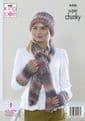 King Cole Explorer Super Chunky Knitting Pattern - 5456 Cardigan, Hat. Scarf & Wrist Warmers