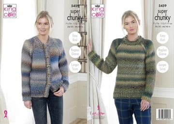 King Cole Explorer Super Chunky Knitting Pattern - 5459 Cardigan & Sweater