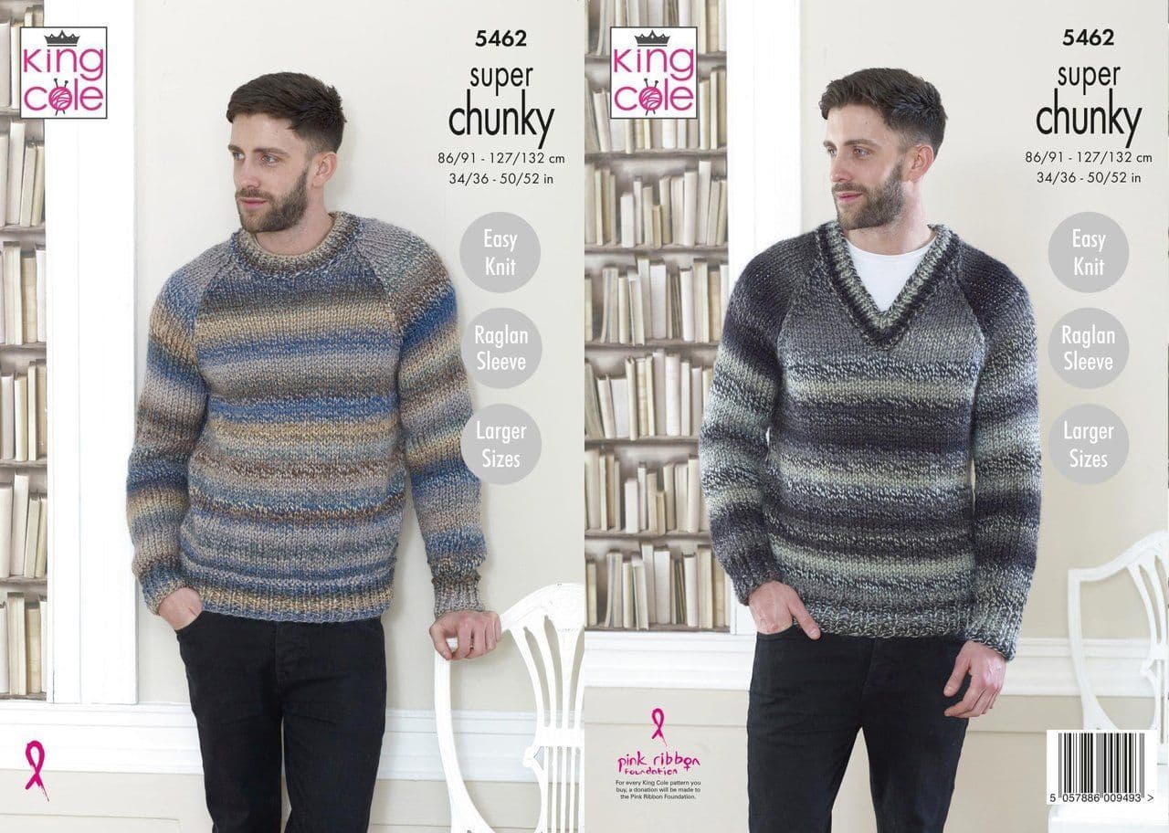 King Cole Explorer Super Chunky Knitting Pattern 5462 Sweaters