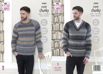 King Cole Explorer Super Chunky Knitting Pattern - 5462 Sweaters