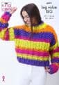 King Cole Mega Chunky Knitting Pattern - 6291 Ladies Sweater, Scarf & Hat