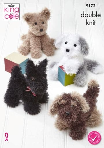 King Cole Moments Knitting Pattern - 9172 Dogs