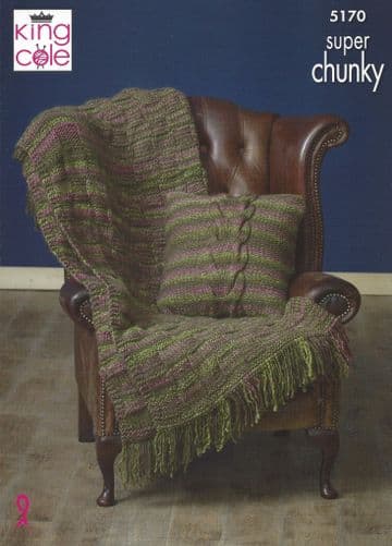 King Cole Orbit Super Chunky - 5170 Blanket & Cushion Knitting Pattern
