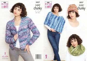 King Cole Super Chunky Knitting Pattern - 5837 Accessories