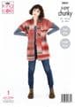 King Cole Super Chunky Knitting Pattern - 5841 Ladies Cardigans (2 Designs)