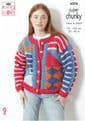 King Cole Super Chunky Knitting Pattern - 6004 Sweater & Cardigan