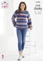 King Cole Super Chunky Knitting Pattern - 6193 Ladies Sweater & Cardigan
