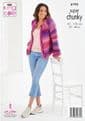 King Cole Super Chunky Knitting Pattern - 6193 Ladies Sweater & Cardigan