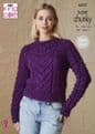 King Cole Super Chunky Knitting Pattern - 6207 Ladies Sweater & Slipover