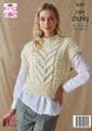King Cole Super Chunky Knitting Pattern - 6207 Ladies Sweater & Slipover