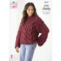 King Cole Super Chunky Knitting Pattern - 6217 Ladies Sweater & Cardigan