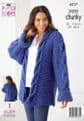 King Cole Super Chunky Knitting Pattern - 6217 Ladies Sweater & Cardigan