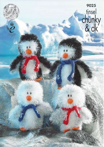 King Cole Tinsel Chunky - 9025 Penguins Knitting Pattern