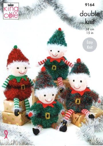 King Cole Tinsel Chunky - 9164 Playful Elves Toys Knitting Pattern