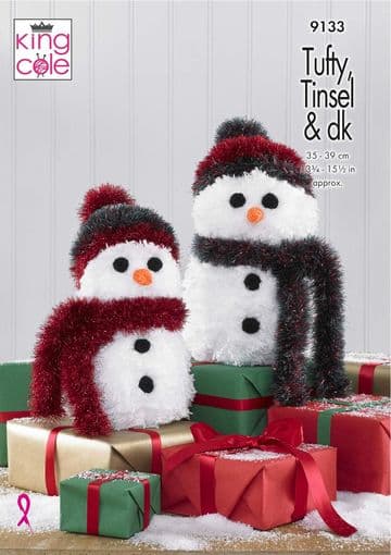 King Cole Tinsel, Tufty & DK Knitting Pattern - 9133 Snowmen