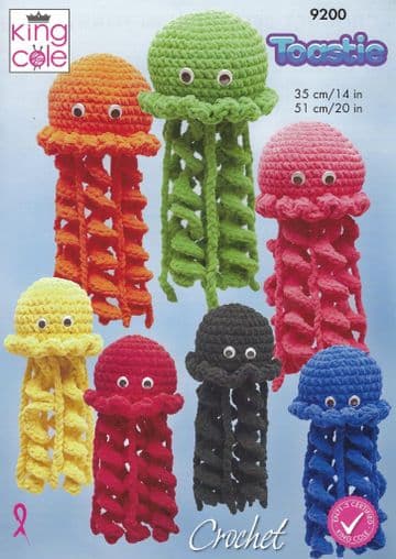 King Cole Toastie Crochet Pattern - 9200 Jellyfish Toy