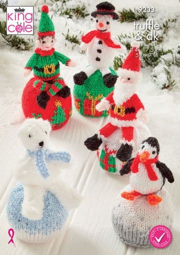 King Cole Truffle & DK Knitting Pattern - 9233 Christmas Orange Cover with Figures