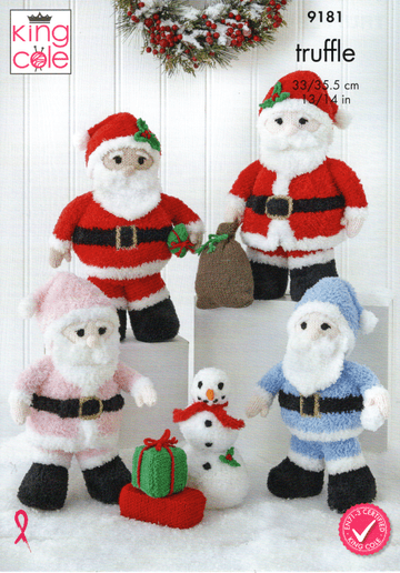 King Cole Truffle Knitting Pattern - 9181 Santa Claus & Snowman