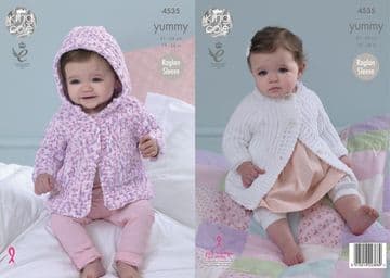 King Cole Yummy - 4535 Baby Jackets Knitting Pattern