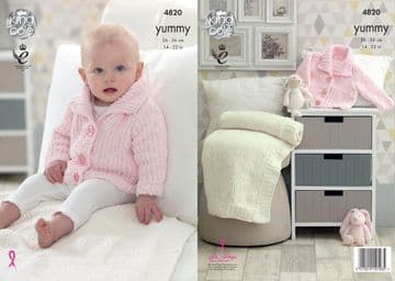 King Cole Yummy - 4820 Jacket & Blanket Knitting Pattern