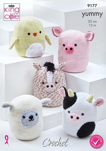 King Cole Yummy - 9177 Amigurumi Toys Crochet Pattern