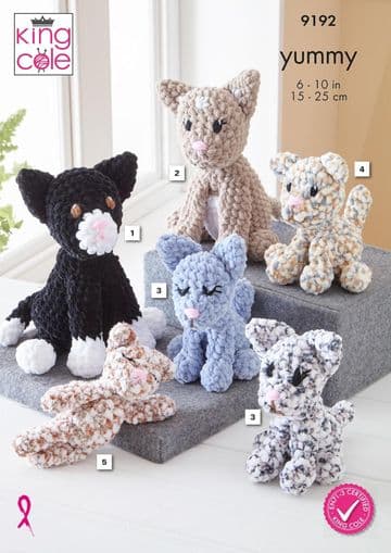 King Cole Yummy - 9192 Cat Toy Crochet Pattern