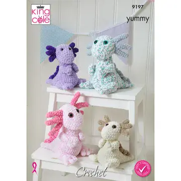 King Cole Yummy - 9197 Axolotls Toys Crochet Pattern