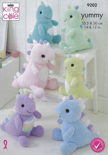 King Cole Yummy - 9202 Cuddly Dinasaurs Knitting Pattern