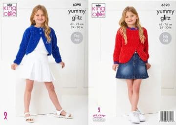King Cole Yummy Knitting Pattern - 6390 Girls Boleros (2 Designs)