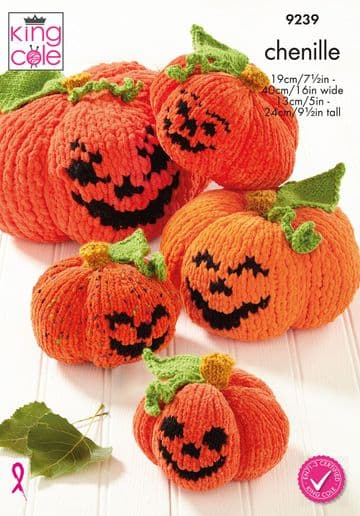King Cole Yummy & Toastie Knitting Pattern - 9239 Pumpkins (5 Designs)