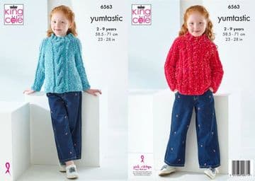 King Cole Yumtastic Knitting Pattern - 6563 Children's Sweaters (2 Designs)