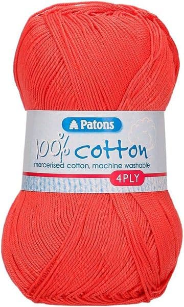 Patons 100% Cotton 4 ply 100g - 1723 Nectarine