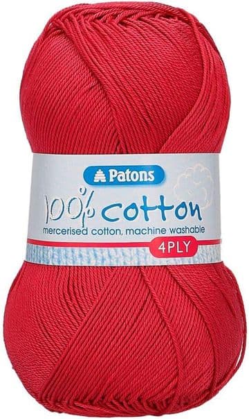 Patons 100% Cotton 4 Ply 100g - 1724 Pomegranate