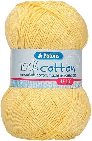 Patons 100% Cotton 4 Ply 100g - 1745 Vanilla