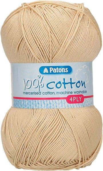 Patons 100% Cotton 4 Ply 100g - 1746 Almond