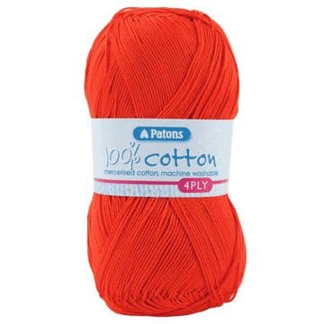 Patons 100% Cotton 4 ply 100g - 1750 Tomato