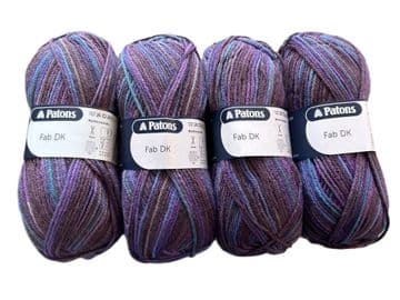Patons Fab DK 100g - 2074 Violet Print - 4 Ball Pack