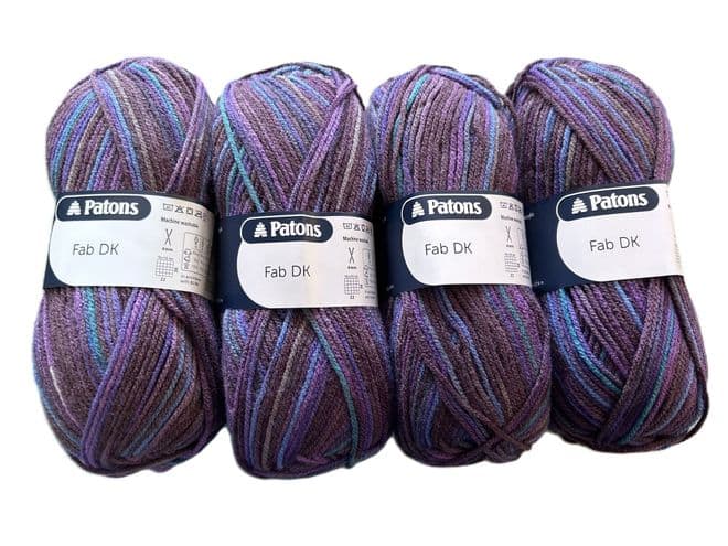 Patons Fab DK 100g - 2074 Violet Print - 4 Ball Pack